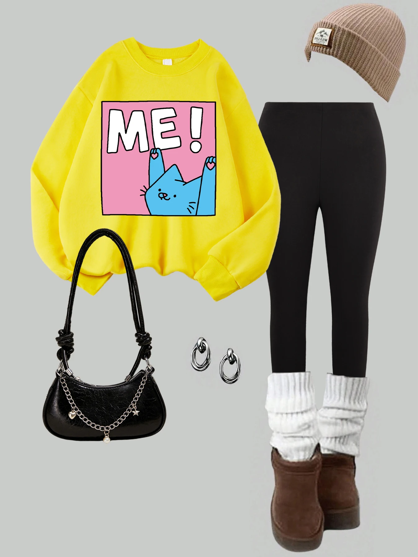 Womens Autumn Winter Sweatshirt & Leggings Two Pieces Set Blue Cartoon Cat Me Letter Print Sweatshirt Street Fleece Warm Pants
Womens Autumn Winter Sweatshirt & Leggings Two Pieces Set Blue Cartoon Cat Me Letter Print Sweatshirt Street Fleece Warm Pants