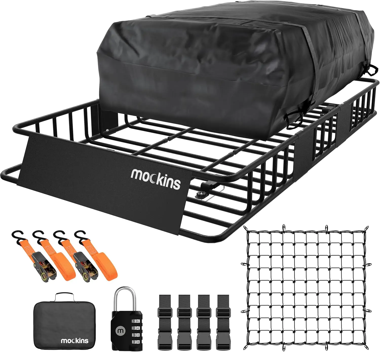 64"x39"x6" Heavy Duty Roof Rack Basket w/ 16 Cu.Ft. Car Rooftop Cargo Carrier Bag | Weatherproof, Extendable 250Lbs
64"x39"x6" Heavy Duty Roof Rack Basket w/ 16 Cu.Ft. Car Rooftop Cargo Carrier Bag | Weatherproof, Extendable 250Lbs