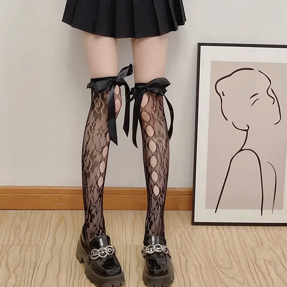 Women Bandage Bowknot Thigh High Socks Sexy Lace Mesh Fishnet Thigh High Stockings Sweet Lolita Kawaii Girls Long Socks Stocking
Women Bandage Bowknot Thigh High Socks Sexy Lace Mesh Fishnet Thigh High Stockings Sweet Lolita Kawaii Girls Long Socks Stocking