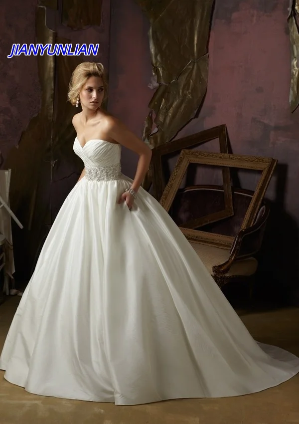 Customized New Arrivals Pearls Sequins Sweetheart Neck Zipper Up Back Taffeta sexy Bridal Wedding Dresses Vestido De Noiva
Customized New Arrivals Pearls Sequins Sweetheart Neck Zipper Up Back Taffeta sexy Bridal Wedding Dresses Vestido De Noiva