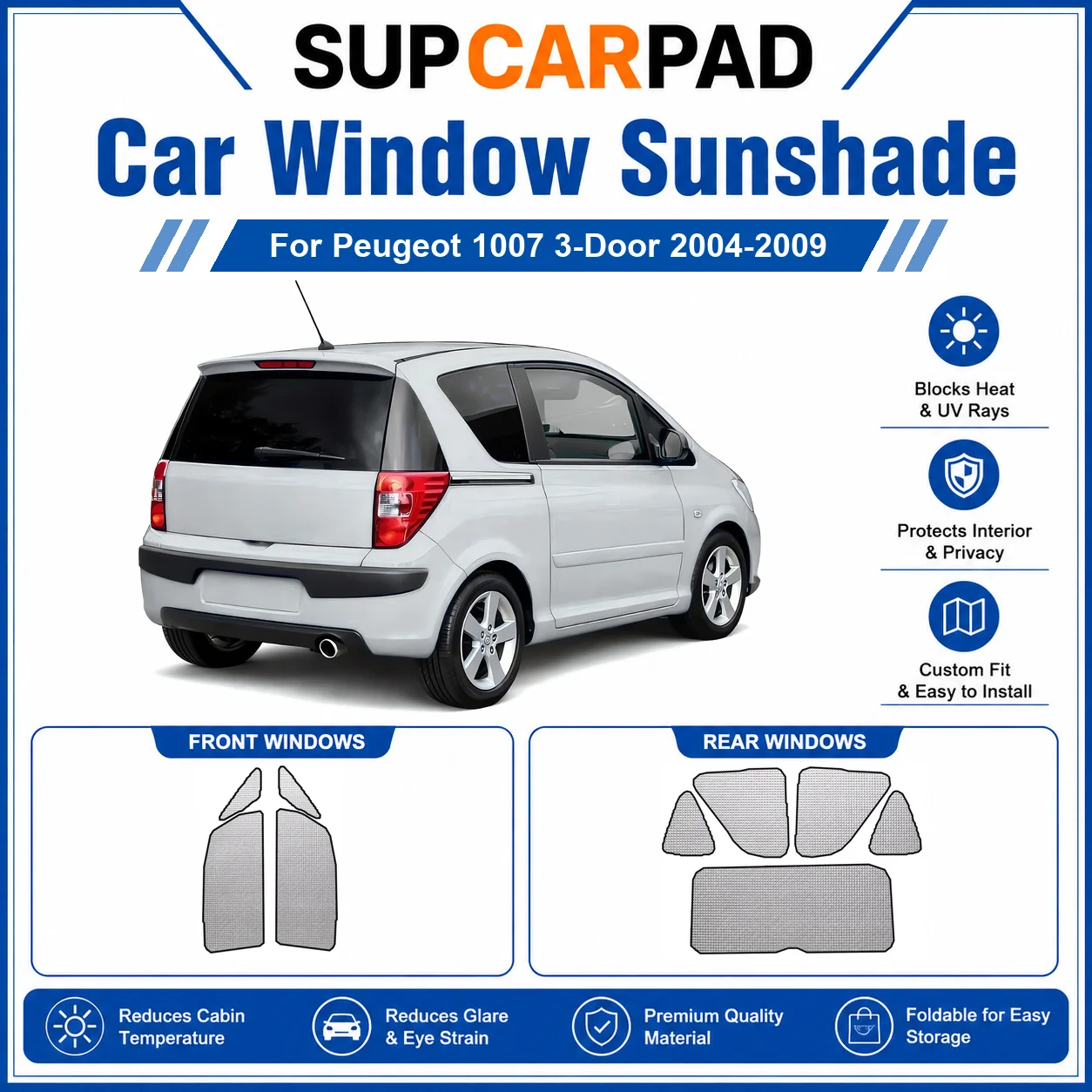 For Peugeot - Peugeot 1007 3-Door 2004-2009 Full Set Car Window Sunshades UV Block Privacy Heat Insulated Foldable Car Curtain
For Peugeot - Peugeot 1007 3-Door 2004-2009 Full Set Car Window Sunshades UV Block Privacy Heat Insulated Foldable Car Curtain