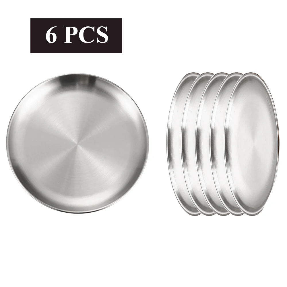 Круглая тарелка из нержавеющей стали, обеденное блюдо, поднос для кемпинга, пикника, кухонная барная посуда, тарелка для фруктов, закусок, торта, набор аксессуаров для дома
Круглая тарелка из нержавеющей стали, обеденное блюдо, поднос для кемпинга, пикника, кухонная барная посуда, тарелка для фруктов, закусок, торта, набор аксессуаров для дома