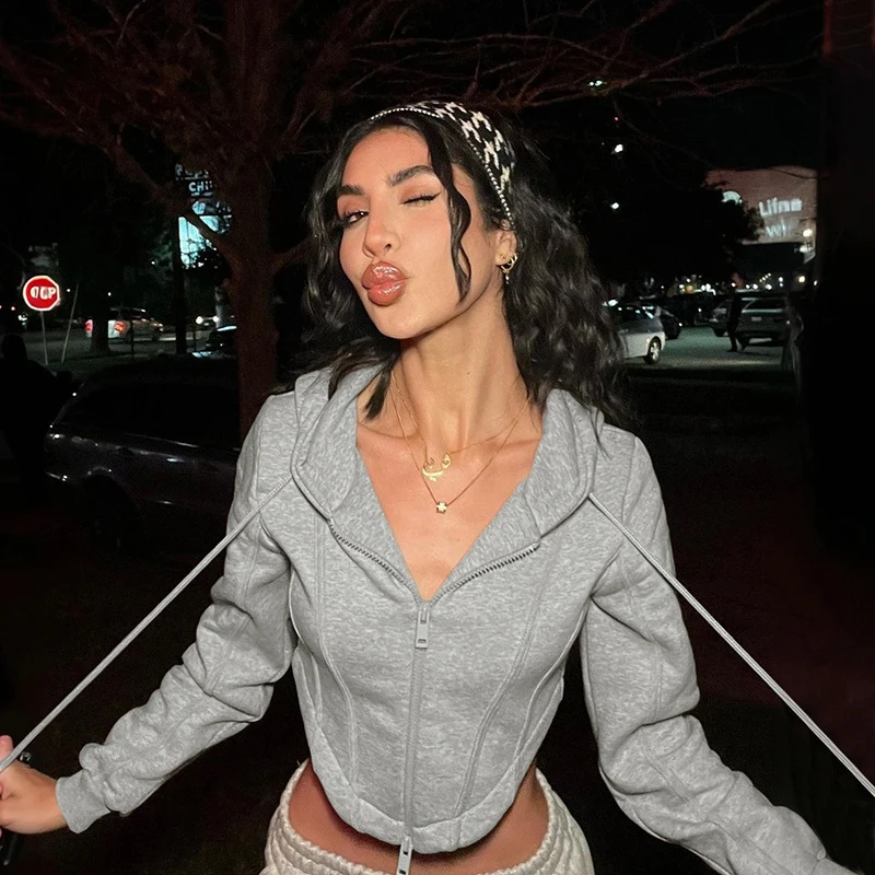 CUTENOVA, осеннее новое поступление, женская уличная одежда, кардиган на молнии с длинными рукавами и капюшоном, повседневная куртка, модный модный топ
CUTENOVA, осеннее новое поступление, женская уличная одежда, кардиган на молнии с длинными рукавами и капюшоном, повседневная куртка, модный модный топ