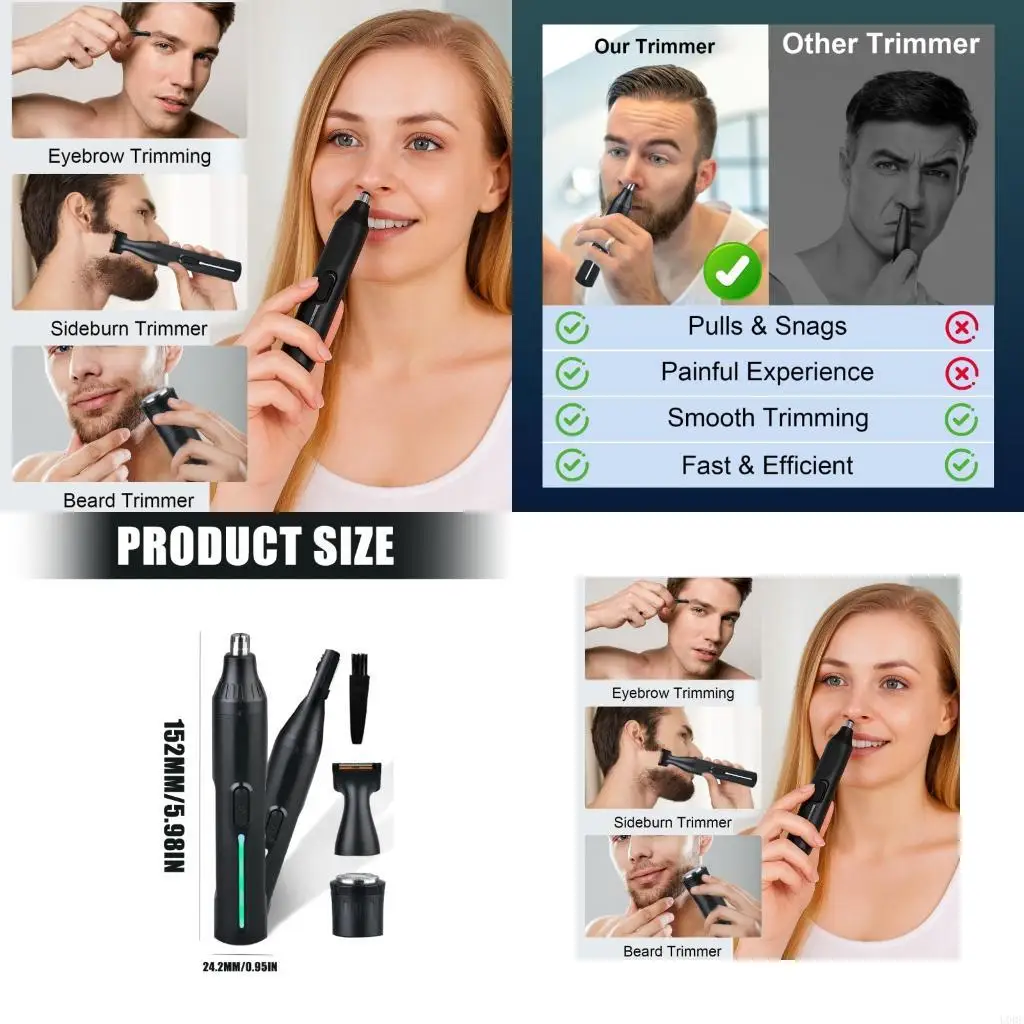 Nose Hair Remover With 4 Attachments Men Eyebrows Beard Hair Clippers Shaver
Nose Hair Remover With 4 Attachments Men Eyebrows Beard Hair Clippers Shaver
