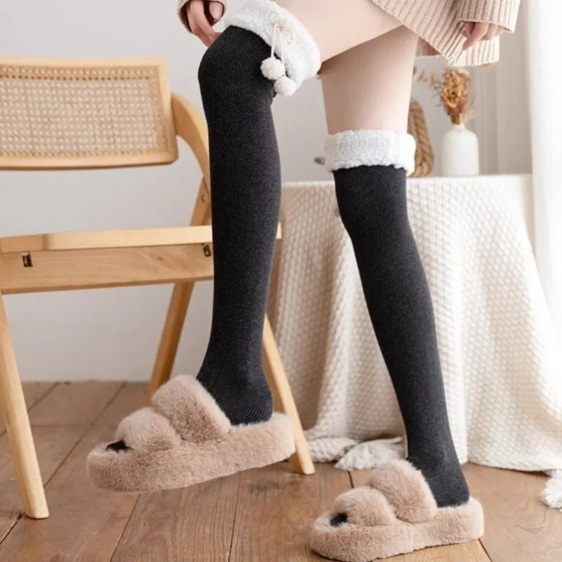 Over Above Knee Socks Womens Stockings Warm Winter Ladies Girls Black Knitting cotton Long Thigh High Socks Thick Fur Ball
Over Above Knee Socks Womens Stockings Warm Winter Ladies Girls Black Knitting cotton Long Thigh High Socks Thick Fur Ball