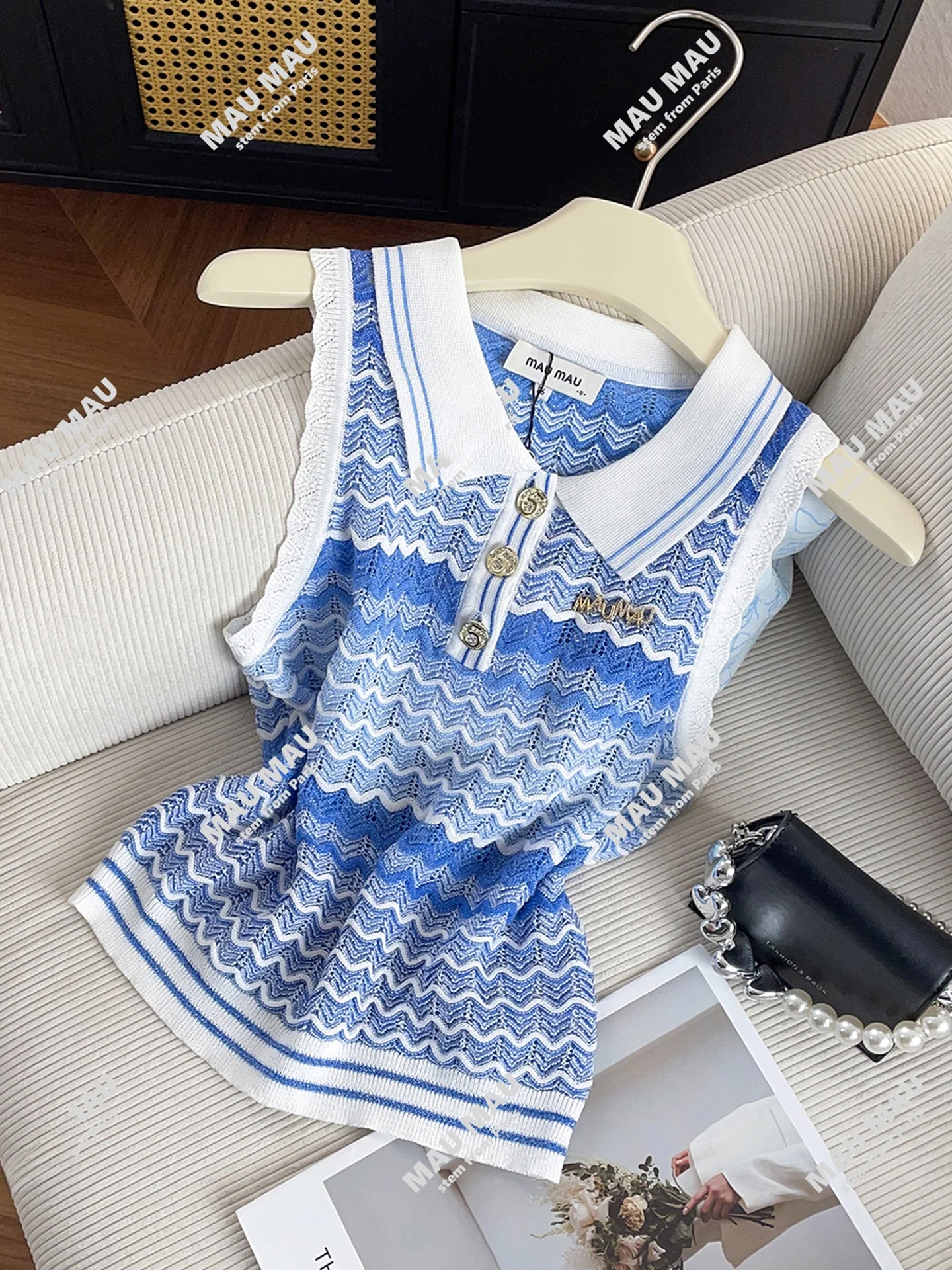 High-End Knitted Ne Vest Summer Design Sensation Hook Flower Wave Pattern Women's Top Commute Sle ort Length
High-End Knitted Ne Vest Summer Design Sensation Hook Flower Wave Pattern Women's Top Commute Sle ort Length
