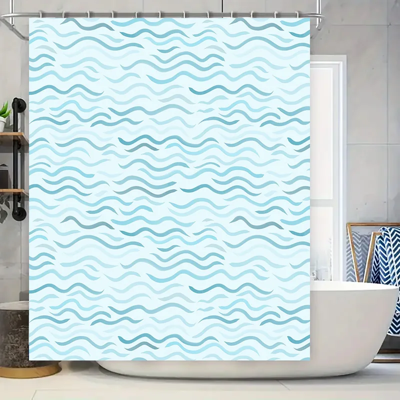 Wave Pattern Shower Curtain Modern Blue and White Design for Bathroom Decoration Easy to Install and Washable Perfect Gift Idea
Wave Pattern Shower Curtain Modern Blue and White Design for Bathroom Decoration Easy to Install and Washable Perfect Gift Idea