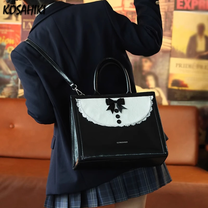 Luxury Design Patchwork Lolita Bow Shoulder Bag Vintage Y2k Aesthetic Fairy Crossbody Bags Fashion Women Chic Button Handbags
Luxury Design Patchwork Lolita Bow Shoulder Bag Vintage Y2k Aesthetic Fairy Crossbody Bags Fashion Women Chic Button Handbags