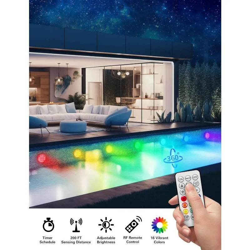 Submersible LED Lights with Remote, Changing Multicolor Underwater Pool Lights, IP68 Waterproof, Built-in Large Capacity Battery
Submersible LED Lights with Remote, Changing Multicolor Underwater Pool Lights, IP68 Waterproof, Built-in Large Capacity Battery
