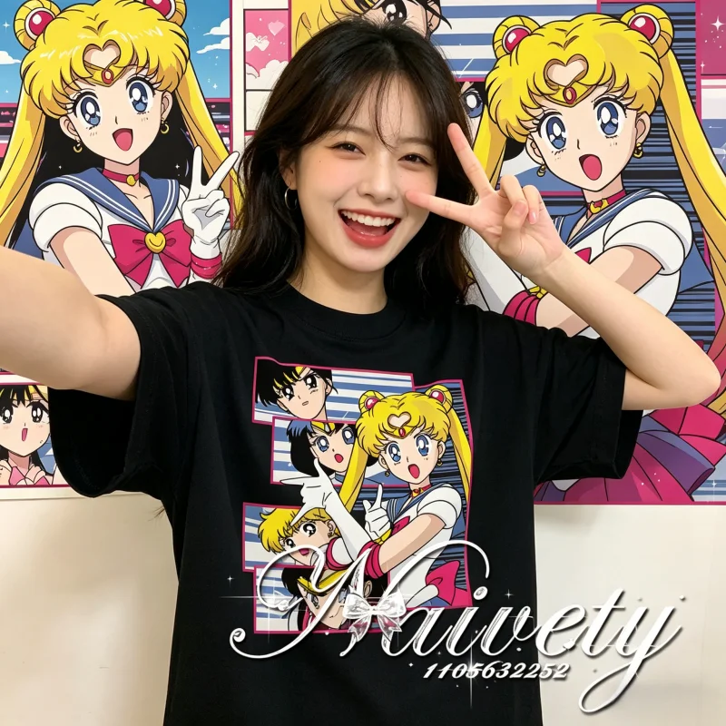 2026 Summer Sailor Moon Anime Printed T-Shirt Pure Cotton Oversized Breathable Casual Tops, Unisex Tees For Kids And Adult
2026 Summer Sailor Moon Anime Printed T-Shirt Pure Cotton Oversized Breathable Casual Tops, Unisex Tees For Kids And Adult