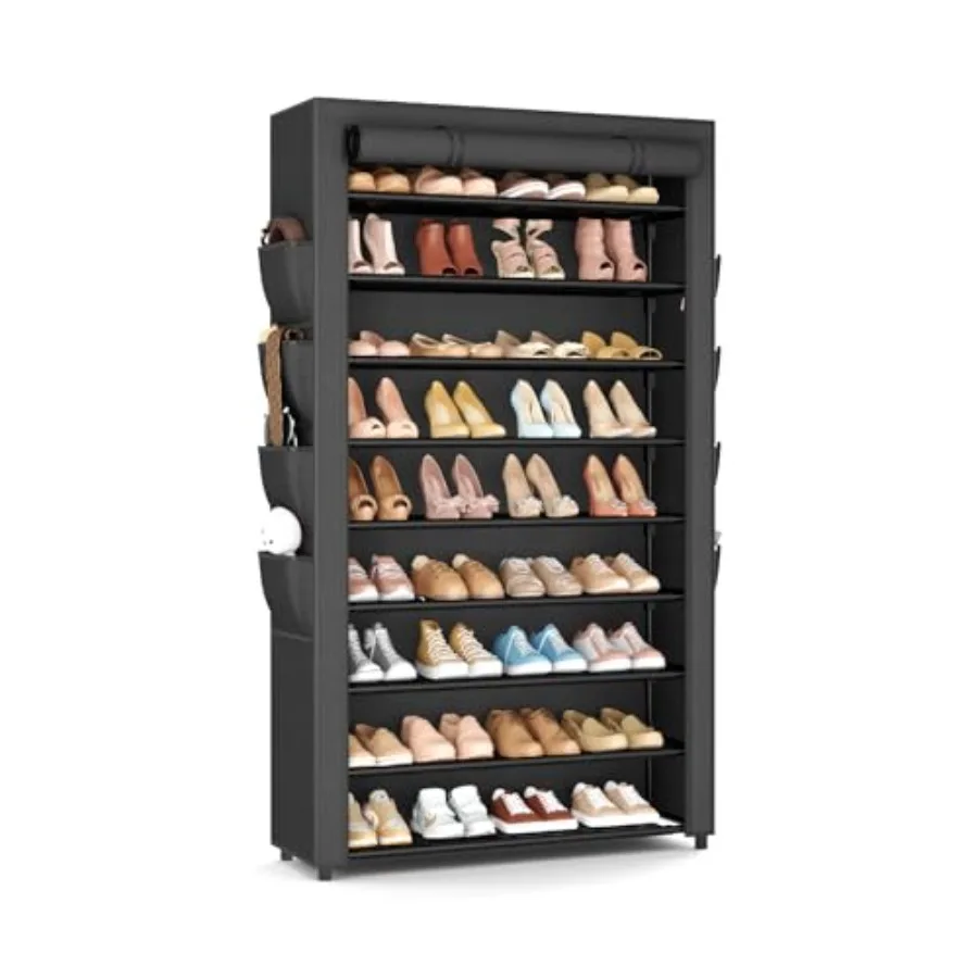 Shoe Rack with Cover 10 Tier Shoe Organizer Storage for 40-50 Pairs Sneaker and Boots Large Capacity with 8 Pockets Free Standi
Shoe Rack with Cover 10 Tier Shoe Organizer Storage for 40-50 Pairs Sneaker and Boots Large Capacity with 8 Pockets Free Standi