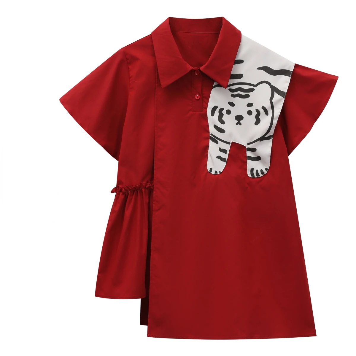 Printed Patchwork Red Women Shirts Summer New Design 2024 Asymmetrical Female Outwear Coats Tops
Printed Patchwork Red Women Shirts Summer New Design 2024 Asymmetrical Female Outwear Coats Tops
