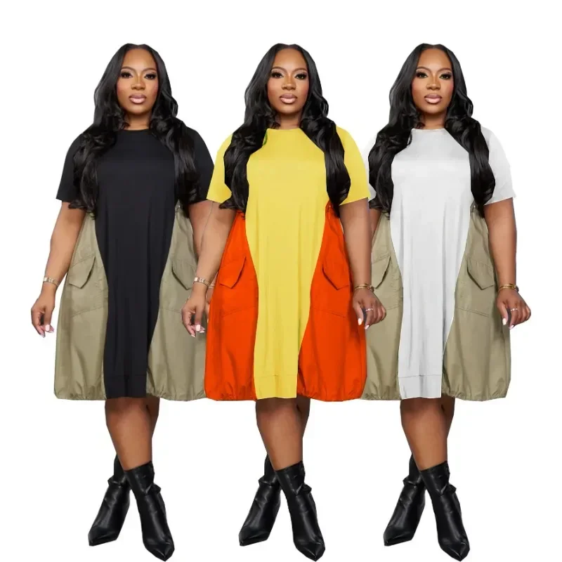 2025 L-5XL Plus Size Clothes Dresses Women Robes Summer Short Sleeve Street Style Casual 3XL 4XL Big Size Midi Dress Oversized
2025 L-5XL Plus Size Clothes Dresses Women Robes Summer Short Sleeve Street Style Casual 3XL 4XL Big Size Midi Dress Oversized
