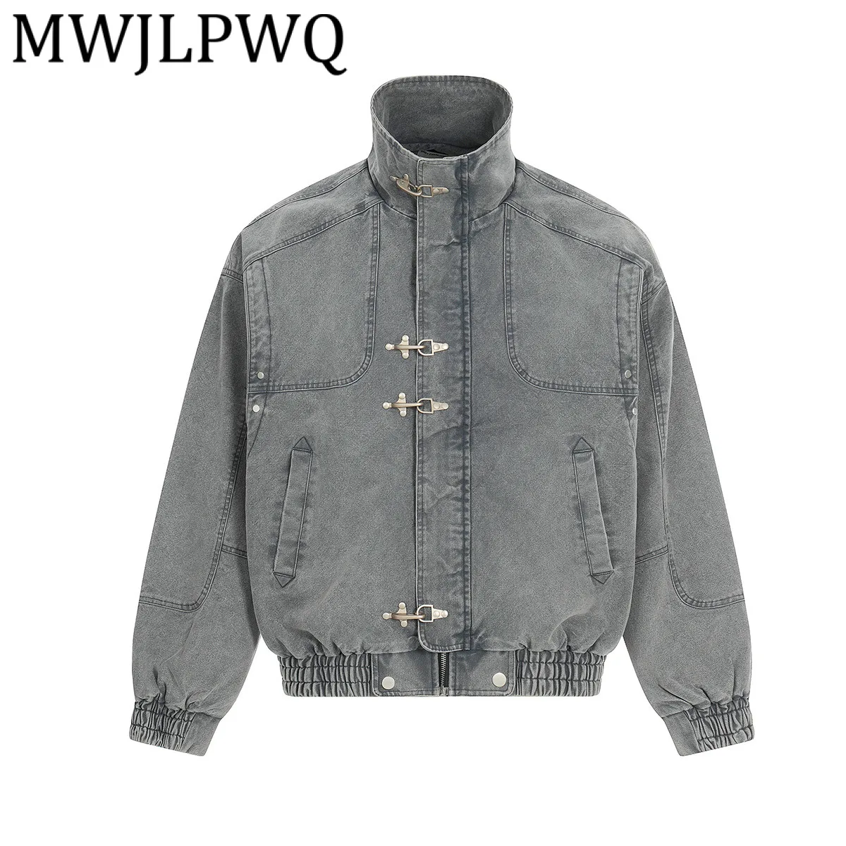 MWJLPWQ Spliced Washed Denim Cargo Jacket Men's American Retro Functional Trend Stand Collar Casual Coat 2026 Spring New 21975
MWJLPWQ Spliced Washed Denim Cargo Jacket Men's American Retro Functional Trend Stand Collar Casual Coat 2026 Spring New 21975