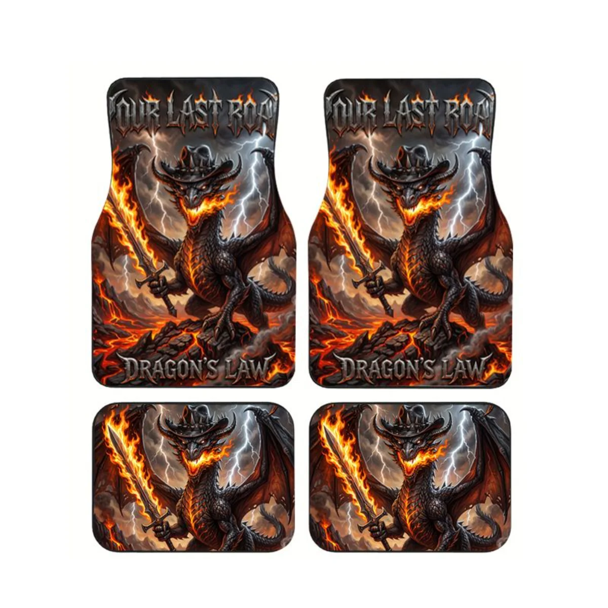 Gothic Dragon Fire Sword Print Car Floor Mats Universal Fit 4PCS Set Non-slip Waterproof Auto Interior Accessories For SUV Truck
Gothic Dragon Fire Sword Print Car Floor Mats Universal Fit 4PCS Set Non-slip Waterproof Auto Interior Accessories For SUV Truck