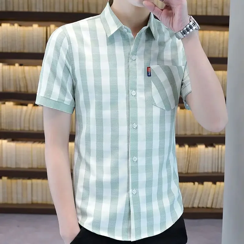 Clothes with Pocket Male Top Short Sleeve Men's Shirt and Blouse Plaid Green Fashion 2024 Original Xxl High Quality Casual Asia
Clothes with Pocket Male Top Short Sleeve Men's Shirt and Blouse Plaid Green Fashion 2024 Original Xxl High Quality Casual Asia
