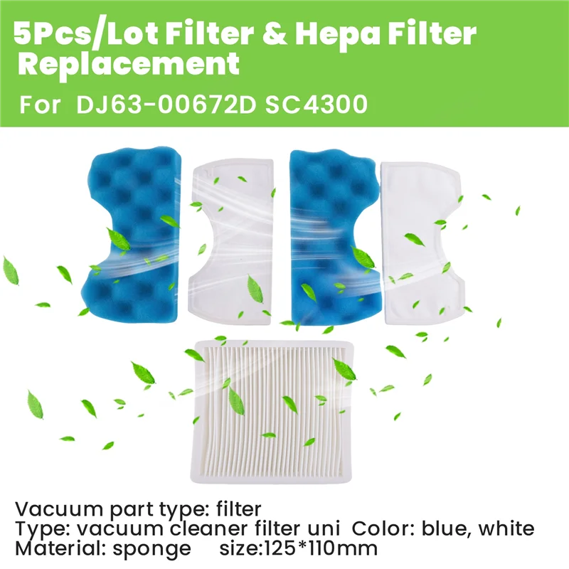 5Pcs/Lot Filter & Hepa Filter Replacement For Dj63-00672D Sc4300 Sc4470 Sc4570 Vc-B710W Vacuum Cleaner Filter Parts-AA26
5Pcs/Lot Filter & Hepa Filter Replacement For Dj63-00672D Sc4300 Sc4470 Sc4570 Vc-B710W Vacuum Cleaner Filter Parts-AA26