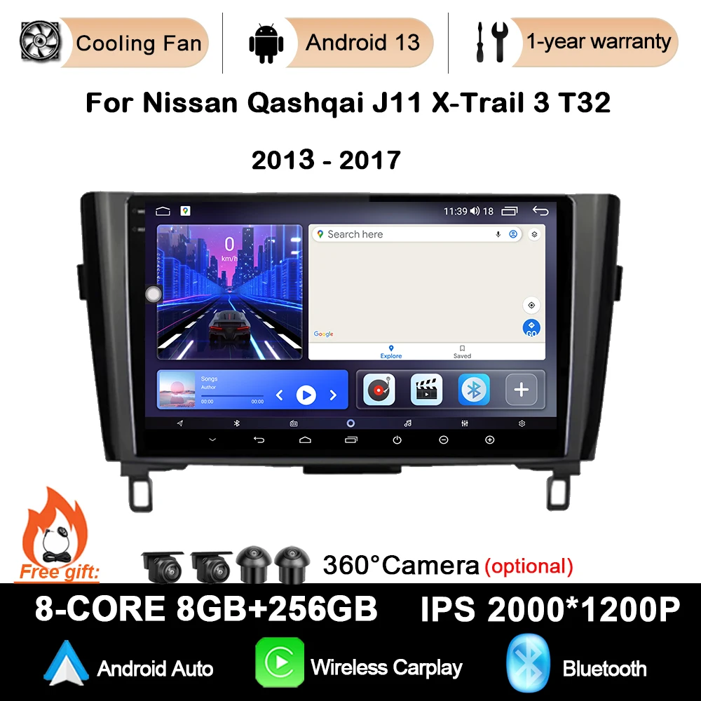 Car Radio Multimedia Video Player Navigation GPS For Nissan Qashqai J11 X-Trail 3 T32 2013 - 2017 Android 13 WIFI+4G NO 2 DIN
Car Radio Multimedia Video Player Navigation GPS For Nissan Qashqai J11 X-Trail 3 T32 2013 - 2017 Android 13 WIFI+4G NO 2 DIN