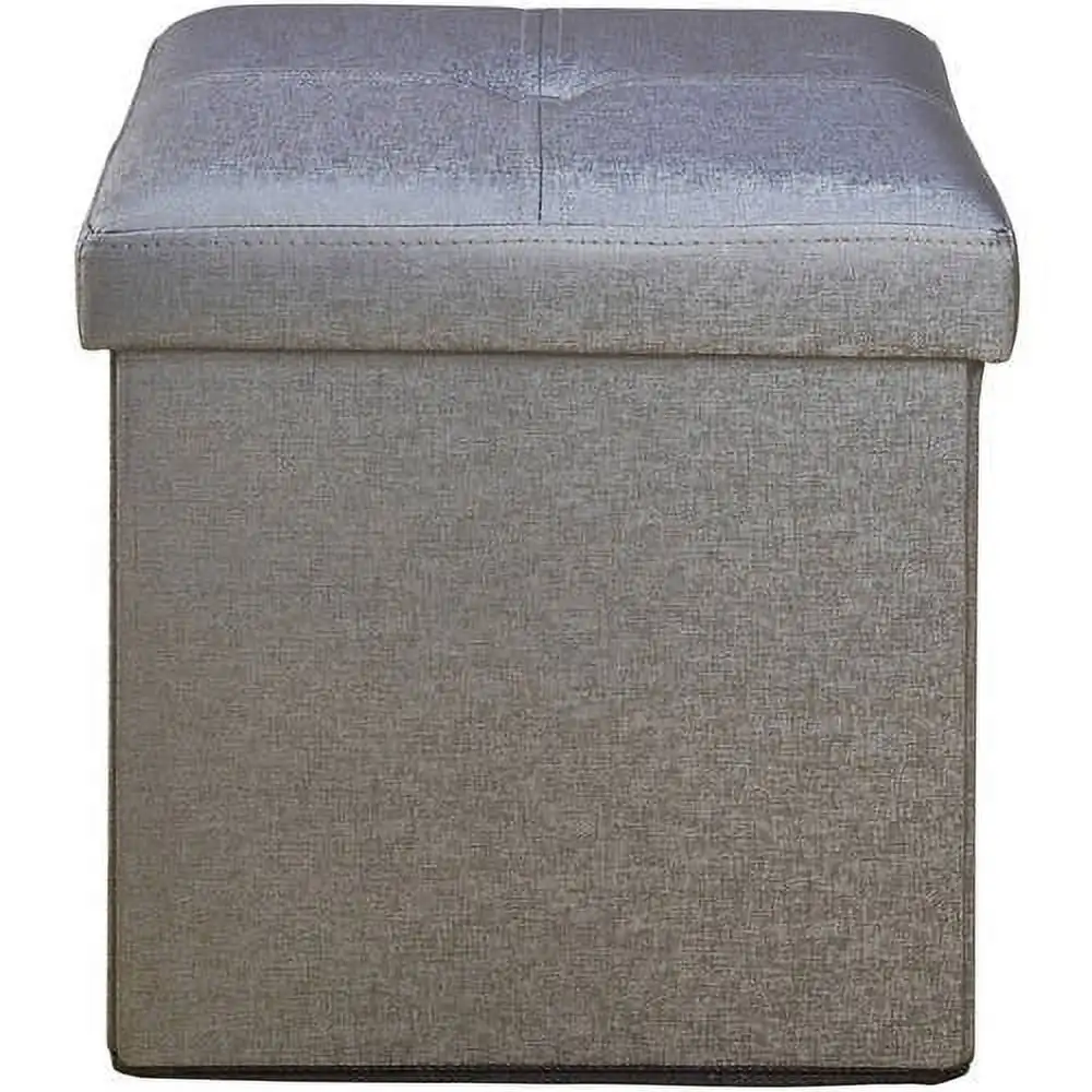 Metallic Pewter Folding Storage Ottoman Cube
Metallic Pewter Folding Storage Ottoman Cube