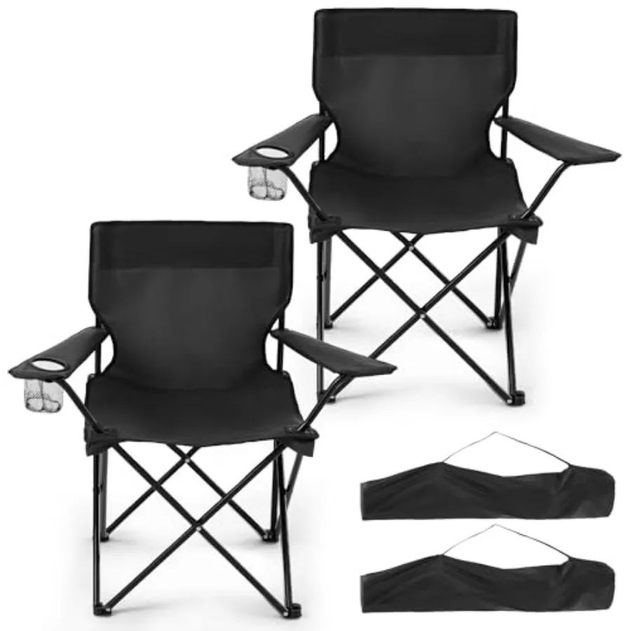 2-Pack Foldable Camping Chairs with Cup Holder 300LB Lawn Portable Folding Chairs for Adults Lightweight Outdoor Beach Chairs w
2-Pack Foldable Camping Chairs with Cup Holder 300LB Lawn Portable Folding Chairs for Adults Lightweight Outdoor Beach Chairs w