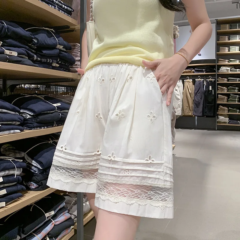 Lace Trim Shorts Women Summer High Waist Loose Casual Wide Leg Mid Length Shorts
Lace Trim Shorts Women Summer High Waist Loose Casual Wide Leg Mid Length Shorts