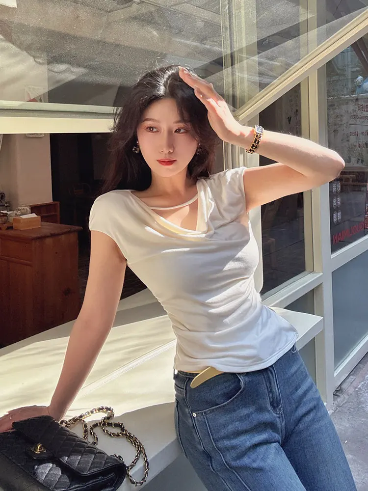 YANGXIAOJING Women's ort Sve Knitted T-irt Silk Wool Yarn Bla White Versatile Spring Summer Faion Commute Sle
YANGXIAOJING Women's ort Sve Knitted T-irt Silk Wool Yarn Bla White Versatile Spring Summer Faion Commute Sle