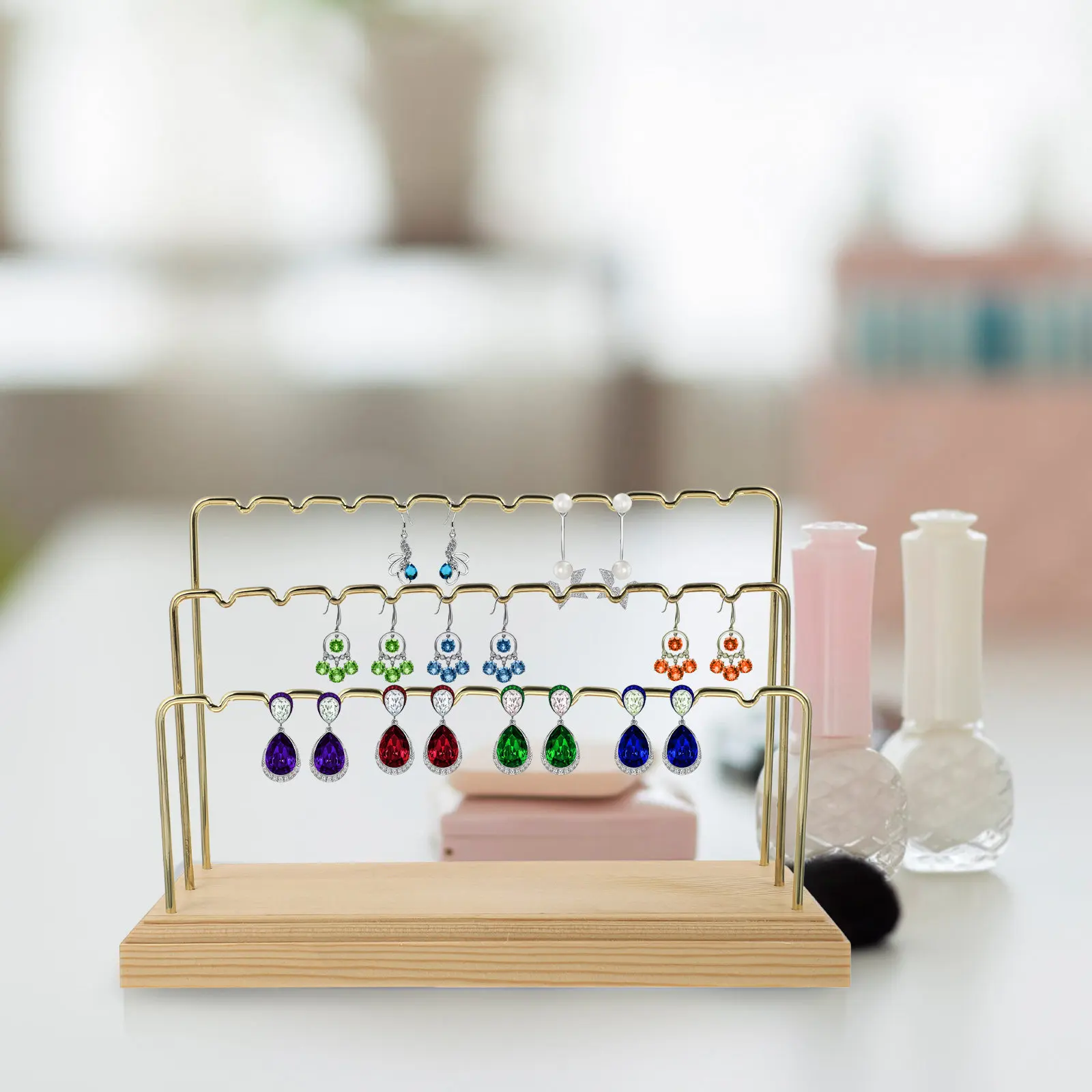 Современная деревянная подставка для серег с золотой рамкой, органайзер для украшений, держатель для демонстрации на шкафу или туалетном столике
Современная деревянная подставка для серег с золотой рамкой, органайзер для украшений, держатель для демонстрации на шкафу или туалетном столике