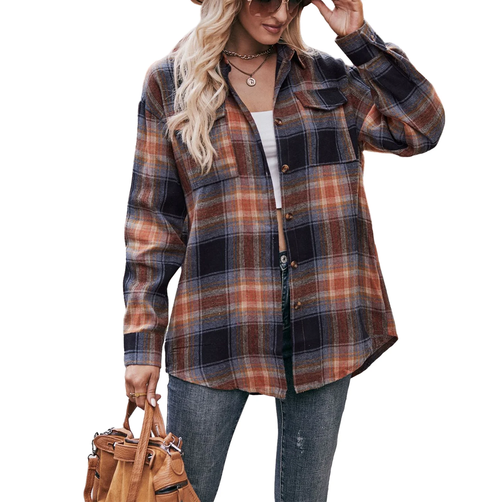 Checkered Women's Shirt 2023 Women's Autumn and Winter New Fashion Long Sleeve Casual Fashion Oversize Loose Shirt
Checkered Women's Shirt 2023 Women's Autumn and Winter New Fashion Long Sleeve Casual Fashion Oversize Loose Shirt