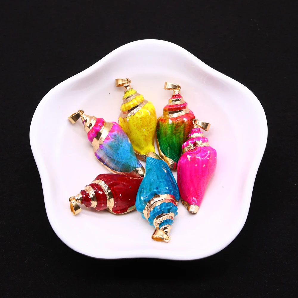 Natural Seashell Pendant Spiral Conch Multicolor Plated Edge Connector Charm for DIY Necklace Gifts Jewelry Making Accessories
Natural Seashell Pendant Spiral Conch Multicolor Plated Edge Connector Charm for DIY Necklace Gifts Jewelry Making Accessories