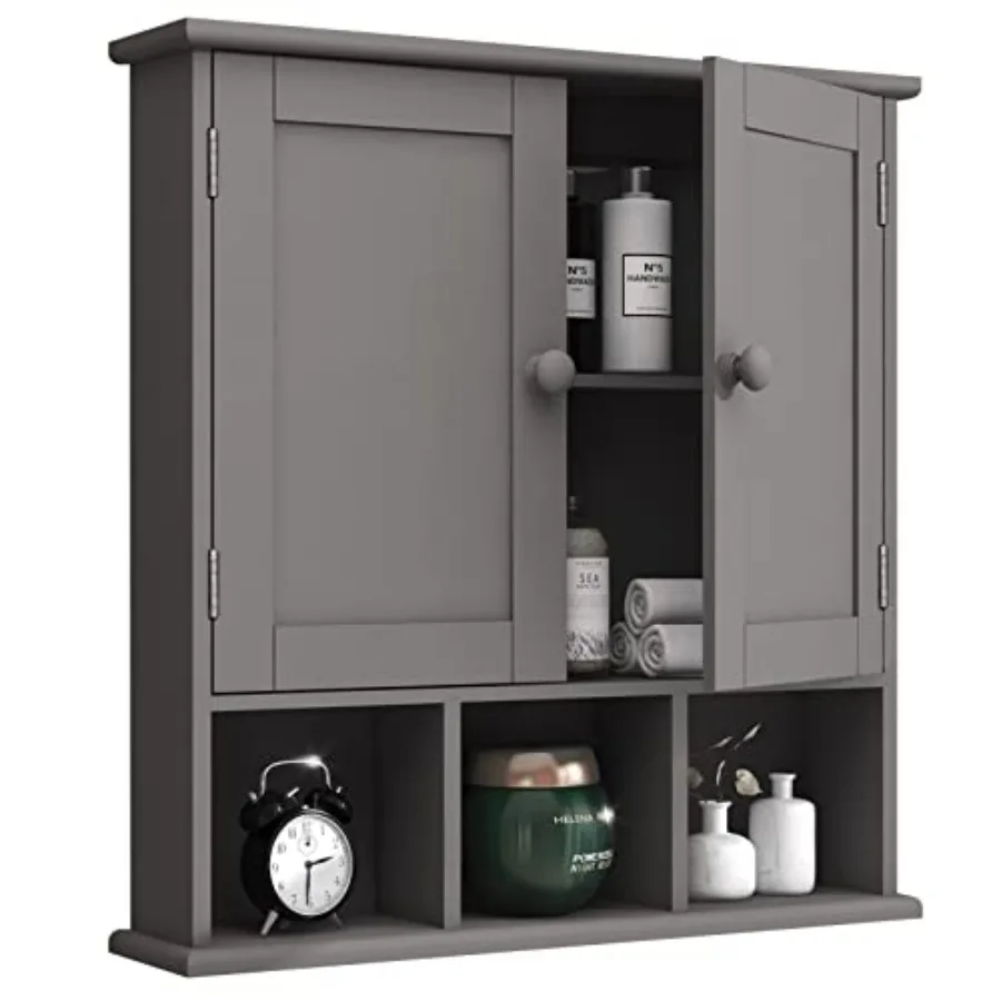 Grey Bathroom Cabinet, Bathroom Wall Cabinet with 2 Door Adjustable Shelves, Over The Toilet Storage Cabinet, Bathroom Cabinet
Grey Bathroom Cabinet, Bathroom Wall Cabinet with 2 Door Adjustable Shelves, Over The Toilet Storage Cabinet, Bathroom Cabinet