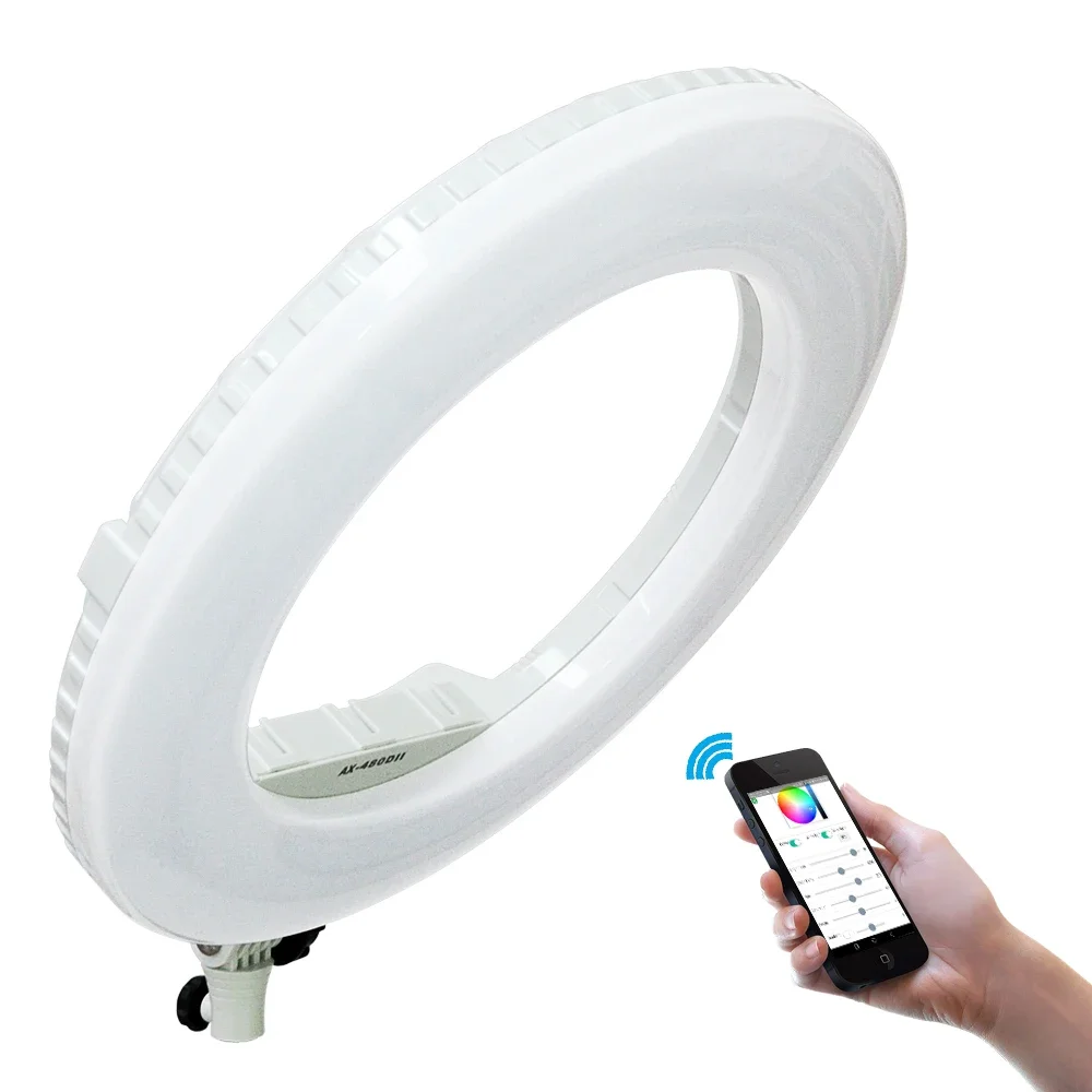 Yidoblo AX-480DII Bluetooth Control Bio-color Ring Lamp 2800-9900K Adjust Broadcast/Video/photography/makeup Ring Light LED Lamp
Yidoblo AX-480DII Bluetooth Control Bio-color Ring Lamp 2800-9900K Adjust Broadcast/Video/photography/makeup Ring Light LED Lamp