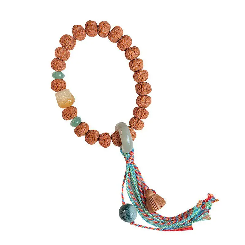 Natural Burst Meat Rudraksha Bracelet with Peach Wood Lotus Pendant: High Oil, High Density, Unisex Gift Prayer Beads
Natural Burst Meat Rudraksha Bracelet with Peach Wood Lotus Pendant: High Oil, High Density, Unisex Gift Prayer Beads