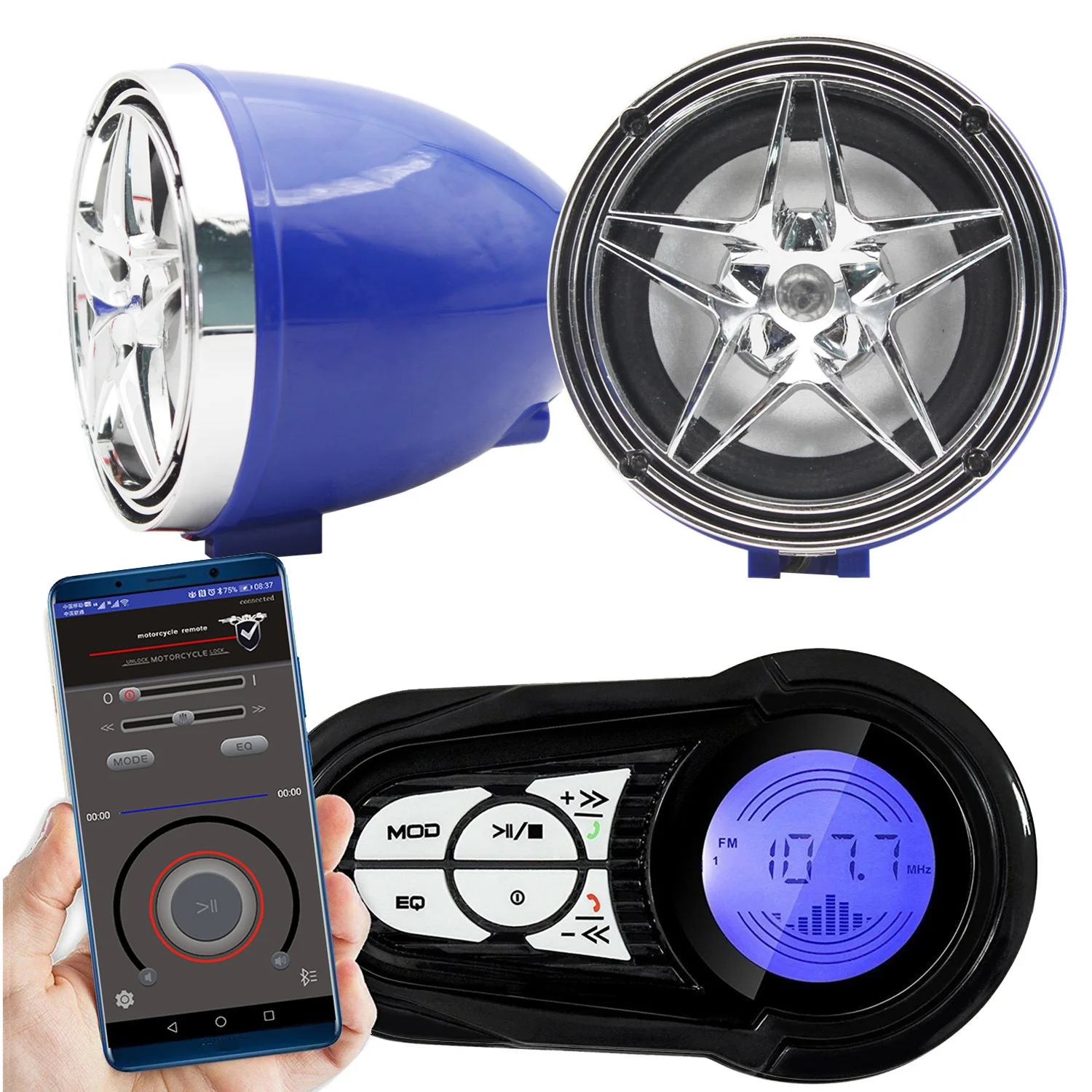 12V Motorcycle UTV ATV Bluetooth Amplifier Sound System Hand-free Speakers FM USB Audio Stereo 3 Inch
12V Motorcycle UTV ATV Bluetooth Amplifier Sound System Hand-free Speakers FM USB Audio Stereo 3 Inch
