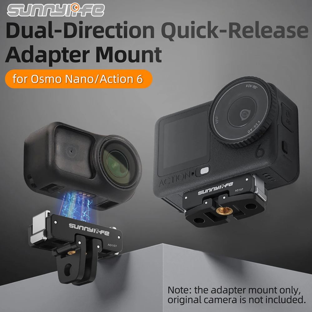 Sunnylife For OSMO Nano Camera Magnetic Quick Release Adapter Base For DJI Osmo Action 6 Foldable Two Claw Mount Adapter Bracket
Sunnylife For OSMO Nano Camera Magnetic Quick Release Adapter Base For DJI Osmo Action 6 Foldable Two Claw Mount Adapter Bracket