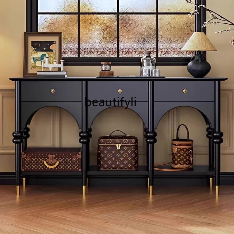 HFrench retro entrance cabinet black modern simple side cabinet solid wood storage decorative cabinet
HFrench retro entrance cabinet black modern simple side cabinet solid wood storage decorative cabinet