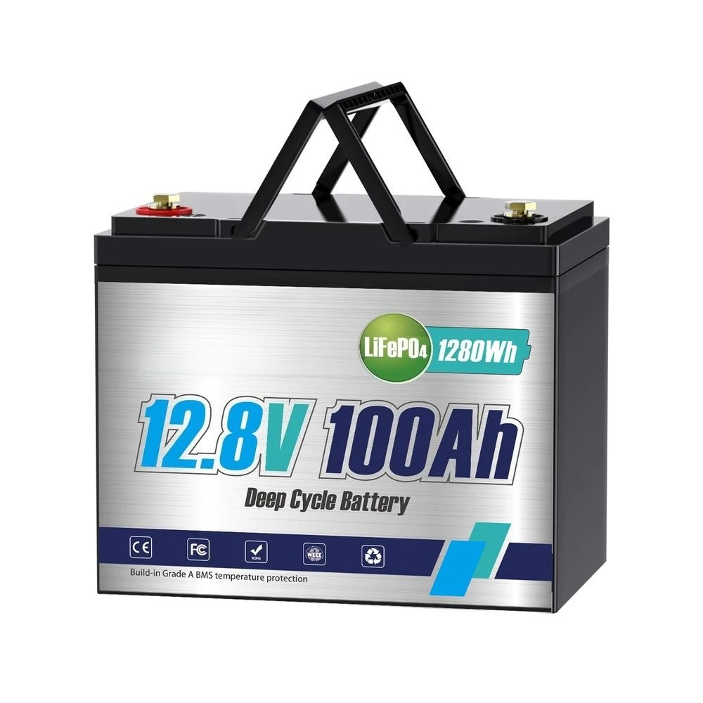 100Ah LiFePO4 Deep Cycle Battery, 8000 Cycles 1280Wh, Builtin 100A BMS, Replace AGM Lead Acid for RV, Solar System, Boat, Marin
100Ah LiFePO4 Deep Cycle Battery, 8000 Cycles 1280Wh, Builtin 100A BMS, Replace AGM Lead Acid for RV, Solar System, Boat, Marin