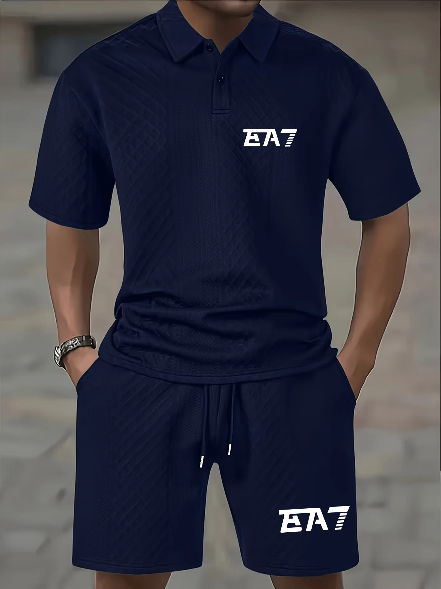 Men's Waffle Knit Polo Set, Breathable Textured Fabric, Slim-fit Lapel Polo with Two-button Placket, Versatile for Casual Sport
Men's Waffle Knit Polo Set, Breathable Textured Fabric, Slim-fit Lapel Polo with Two-button Placket, Versatile for Casual Sport
