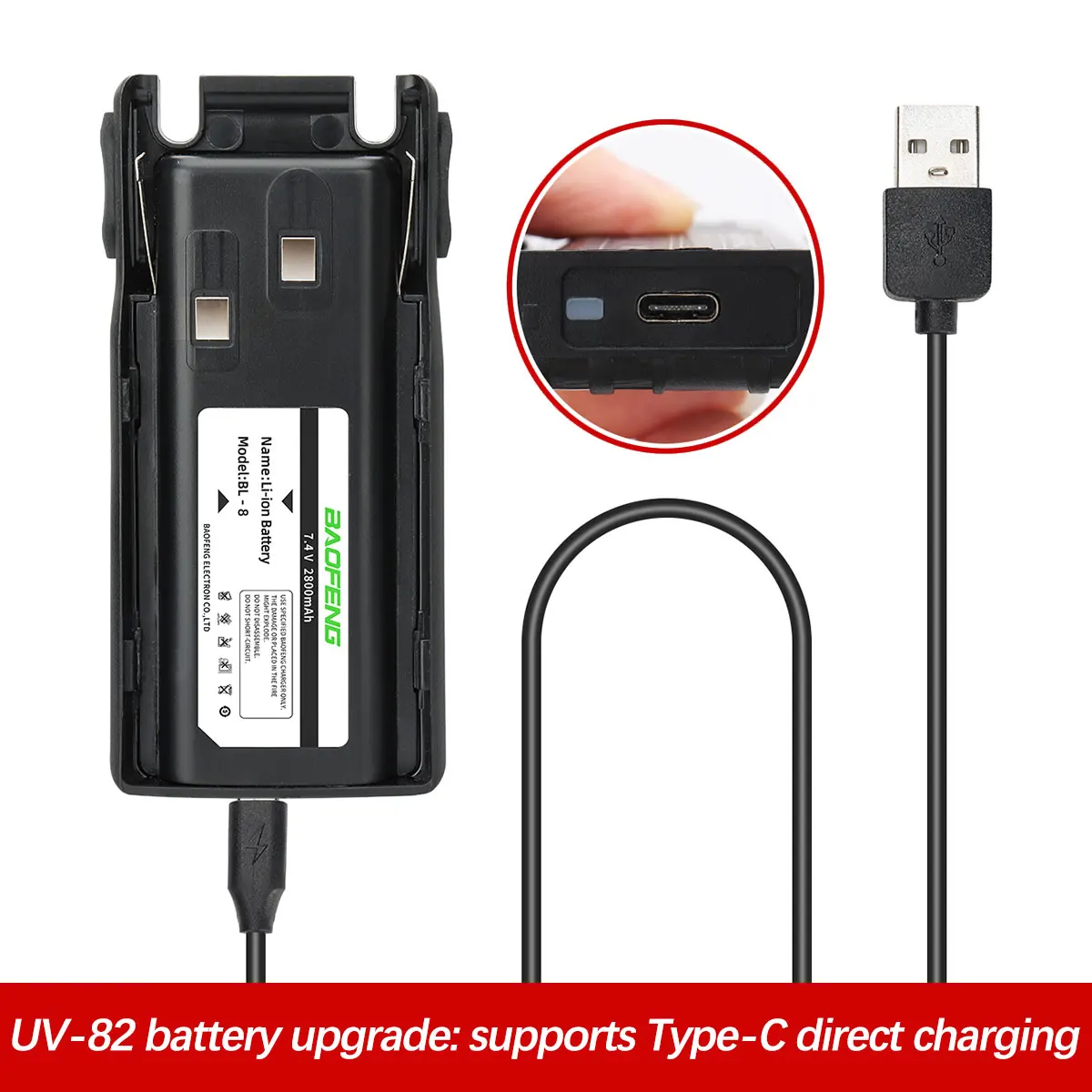Baofeng BL-8 New UV-82 Battery Suport USB Cable Charging For Baofeng Walkie Talkie UV82 UV8D UV89 Two Way Radio
Baofeng BL-8 New UV-82 Battery Suport USB Cable Charging For Baofeng Walkie Talkie UV82 UV8D UV89 Two Way Radio