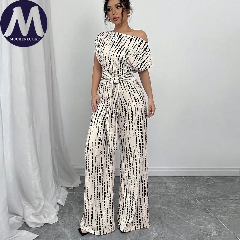 Jumpsuits for Woman Summer New Stripe Slanted Collar Lace Up Jumpsuits Fashionable Slim Fit Beach Vacation Women's Jumpsuit
Jumpsuits for Woman Summer New Stripe Slanted Collar Lace Up Jumpsuits Fashionable Slim Fit Beach Vacation Women's Jumpsuit