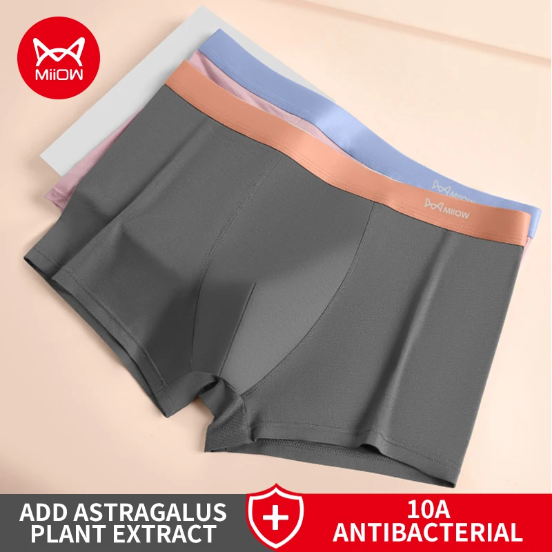 MiiOW 3Pcs Silky Breathable Men Underwear Boxers 10A Antibacterial Crotch Men's Panties Men Underpants Softness Man Boxer Briefs
MiiOW 3Pcs Silky Breathable Men Underwear Boxers 10A Antibacterial Crotch Men's Panties Men Underpants Softness Man Boxer Briefs