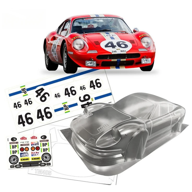 RC Drift Body 210mm 1/10 Mini FerrariDino 246GT Clear Lexan Car Shell W/ Color Sticker Decals
RC Drift Body 210mm 1/10 Mini FerrariDino 246GT Clear Lexan Car Shell W/ Color Sticker Decals