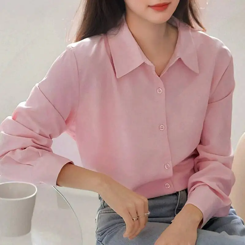 High Quality Autumn Solid Women Shirts Korean Loose Long Sleeved Business Office Lady Shirt Versatile Simple Basic Casual Blouse
High Quality Autumn Solid Women Shirts Korean Loose Long Sleeved Business Office Lady Shirt Versatile Simple Basic Casual Blouse