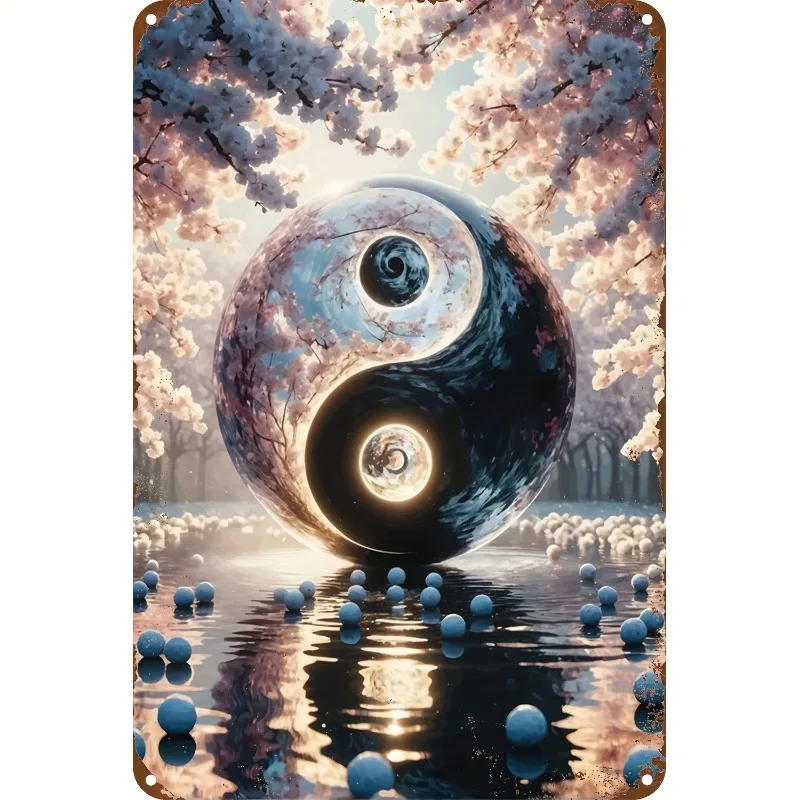 Vintage Yin Yang Symbol Metal Tin Sign, 8x12 Inch Aluminum Wall Art, Multipurpose Decorative Plaque for Home, Office, Hotel
Vintage Yin Yang Symbol Metal Tin Sign, 8x12 Inch Aluminum Wall Art, Multipurpose Decorative Plaque for Home, Office, Hotel