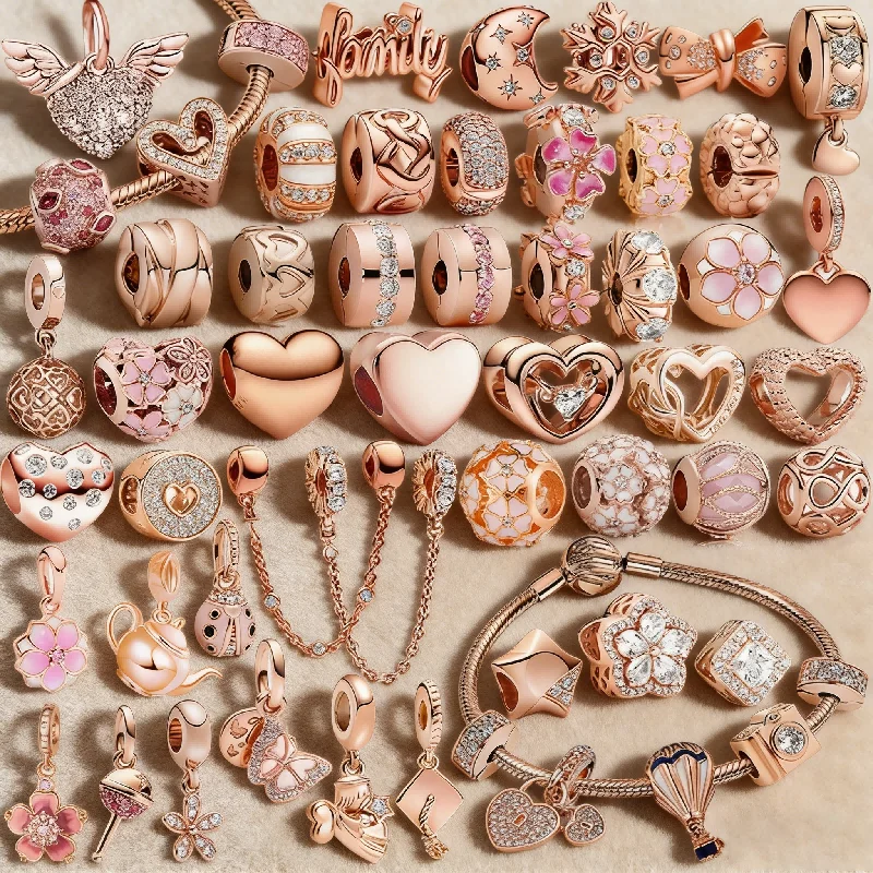Hot Sale Sparking Rose Gold Heart Star Flower Clip Charm Beads Pendant Fit Original Bracelet Necklace Beads For Diy Jewelry Gift
Hot Sale Sparking Rose Gold Heart Star Flower Clip Charm Beads Pendant Fit Original Bracelet Necklace Beads For Diy Jewelry Gift