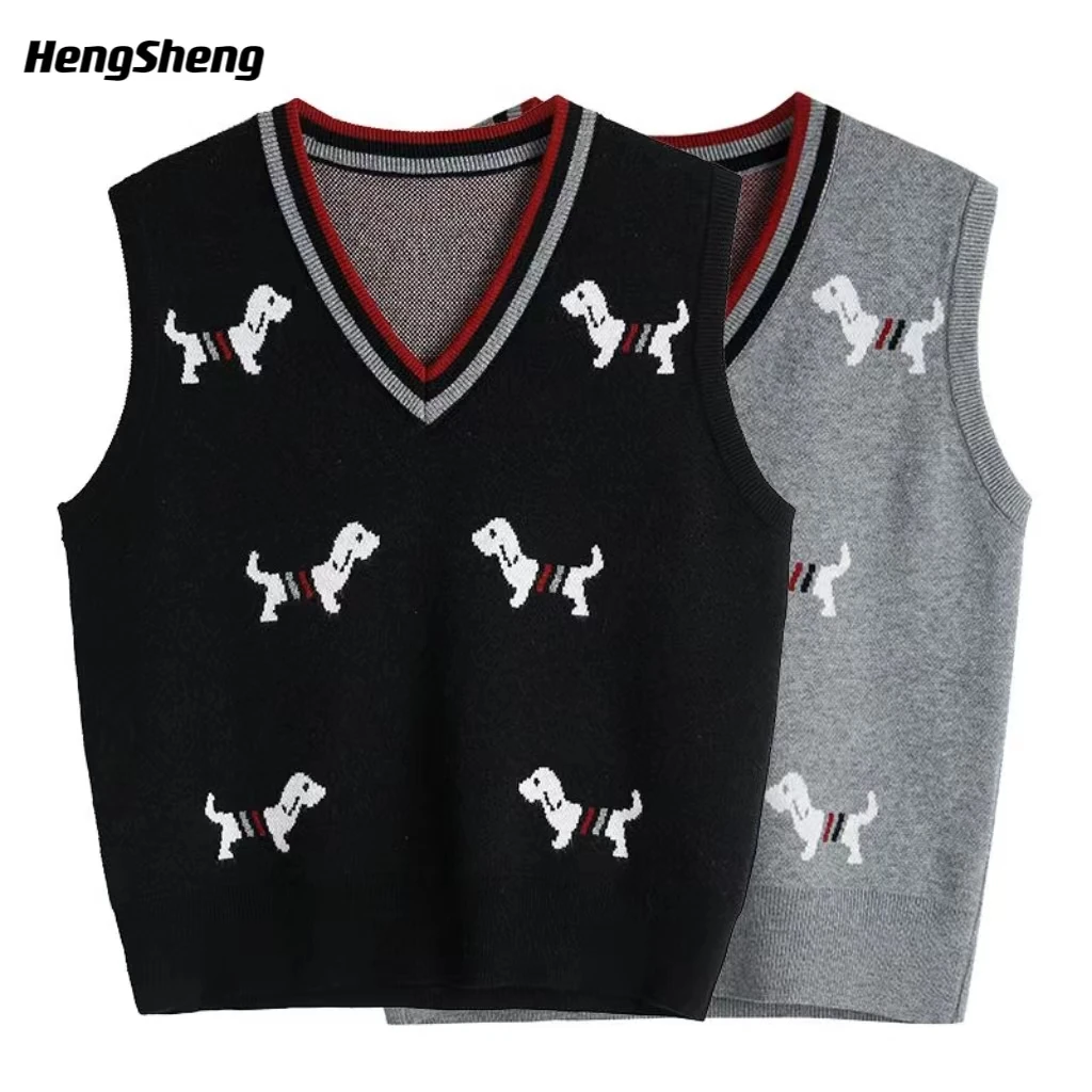 Korean Style Knitwear Colorful Striped Knit Vest for Women's Sweater with Cute Puppy Pattern Vintage Korean Many Reviews
Korean Style Knitwear Colorful Striped Knit Vest for Women's Sweater with Cute Puppy Pattern Vintage Korean Many Reviews