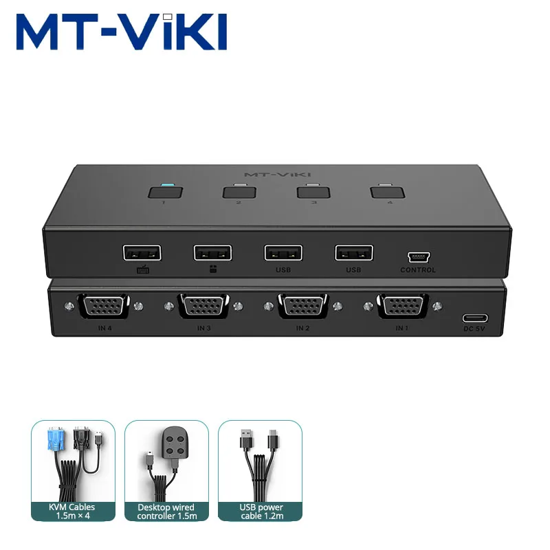 4-портовый KVM-переключатель VGA, 4 входа, 1 выход, USB-клавиатура, мышь, устройство для совместного использования принтера, компьютерный монитор, переключатель видеодисплея, 4 порта MT-KV4
4-портовый KVM-переключатель VGA, 4 входа, 1 выход, USB-клавиатура, мышь, устройство для совместного использования принтера, компьютерный монитор, переключатель видеодисплея, 4 порта MT-KV4