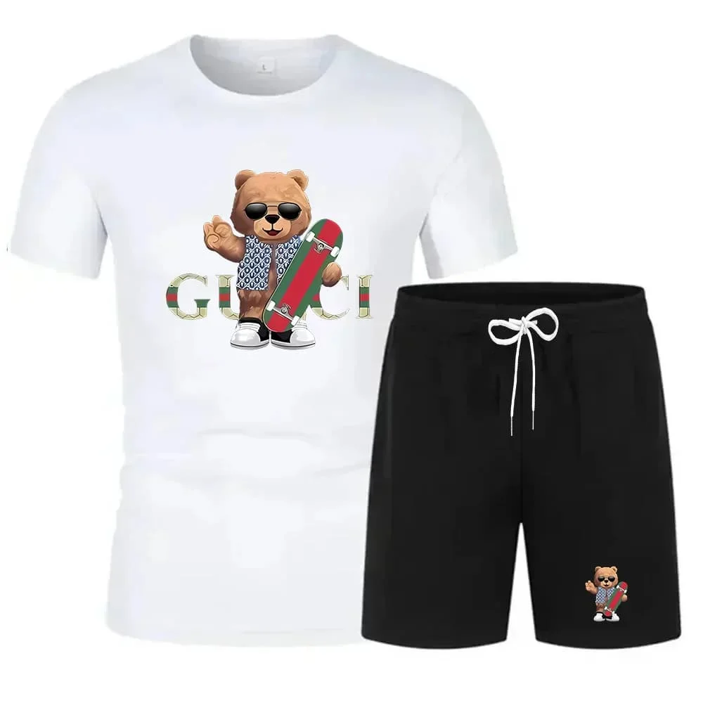 Summer Fashion Street Short Sleeved Sports Suit Men's Sports Shirt Set Men's Round Neck Short Sleeved Shorts Sports Suit 2-piece
Summer Fashion Street Short Sleeved Sports Suit Men's Sports Shirt Set Men's Round Neck Short Sleeved Shorts Sports Suit 2-piece