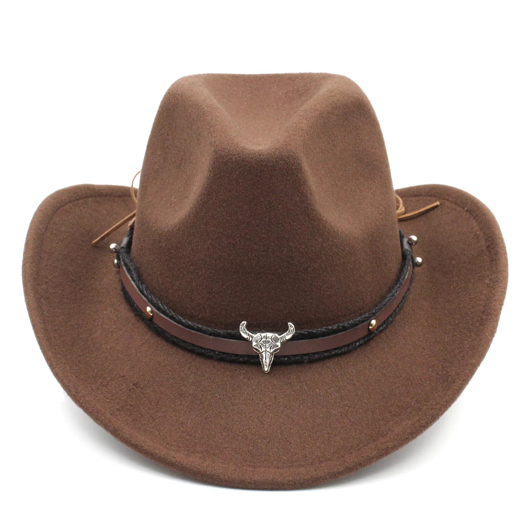 Women's Western Cowboy Hat Cowgirl Cap Men's Fedora Hat with Bull Head Belt Decorations for Halloween Christmas Masquerade Party
Women's Western Cowboy Hat Cowgirl Cap Men's Fedora Hat with Bull Head Belt Decorations for Halloween Christmas Masquerade Party