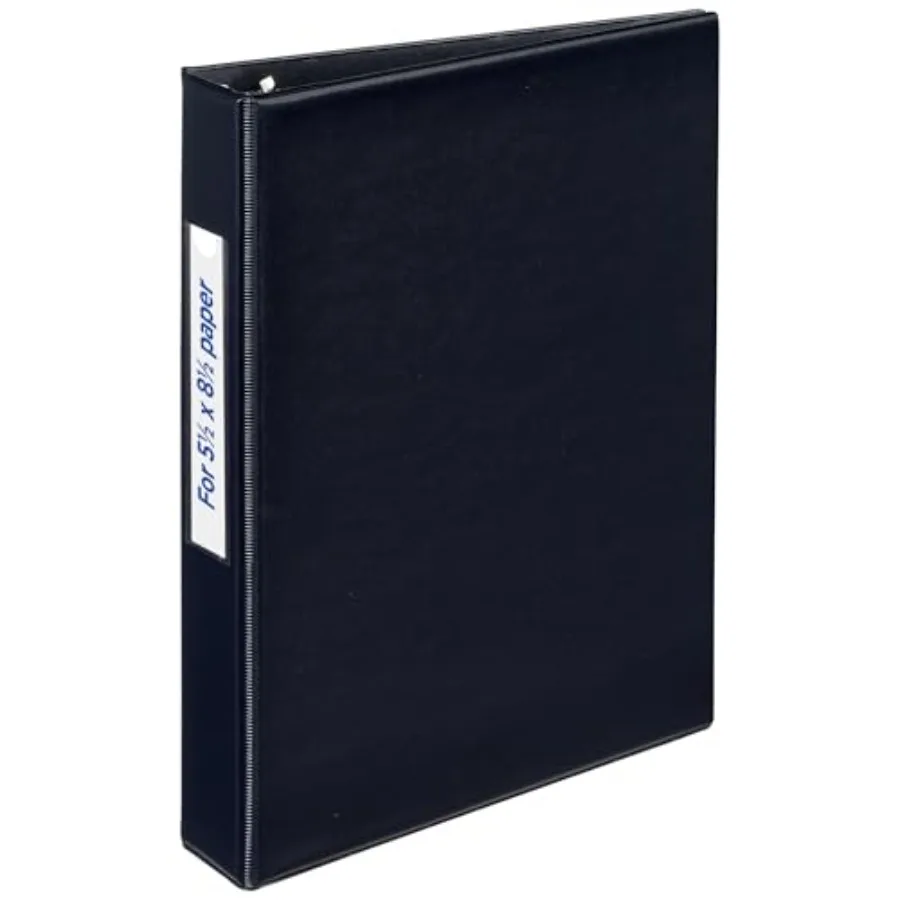 Mini 3 Ring Binder, Holds 5.5" x 8.5" Paper, 1" Round Rings, 175-Sheet Capacity, 1.4 Inch Wide Spine, Label Holder, 1 Black Bin
Mini 3 Ring Binder, Holds 5.5" x 8.5" Paper, 1" Round Rings, 175-Sheet Capacity, 1.4 Inch Wide Spine, Label Holder, 1 Black Bin