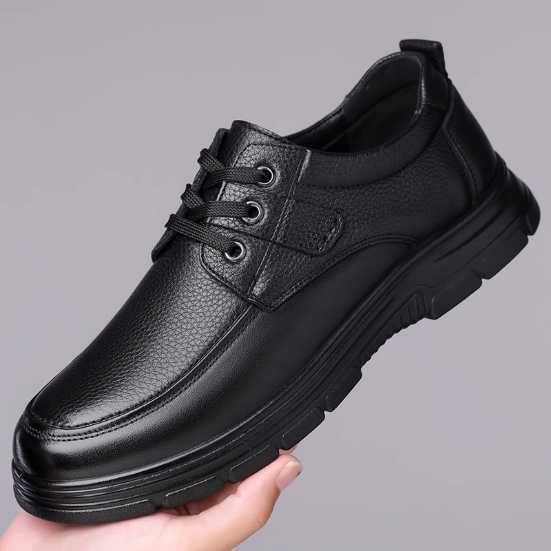 Fashion Cow Leather Dress Shoes for Men Spring Autumn New Lace Designer Business Casual Shoes Man Solid Color Loafers Male
Fashion Cow Leather Dress Shoes for Men Spring Autumn New Lace Designer Business Casual Shoes Man Solid Color Loafers Male